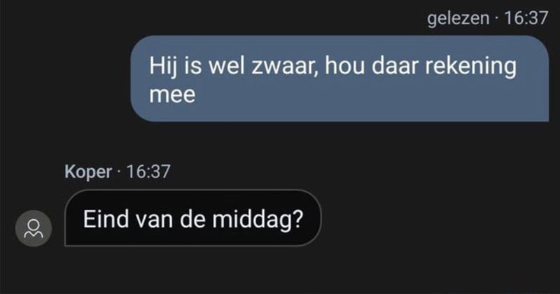 Richard wil zogenaamd een tweepersoons boxspring komen ophalen bij iemand van Marktplaats maar het maken van een afspraak gaat hem niet al te best af (6 screens)