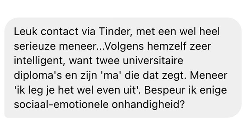 Hier weer een leuk Tinder-gesprek waarvan je zin krijgt om voor eeuwig vrijgezel te blijven (15 screens)