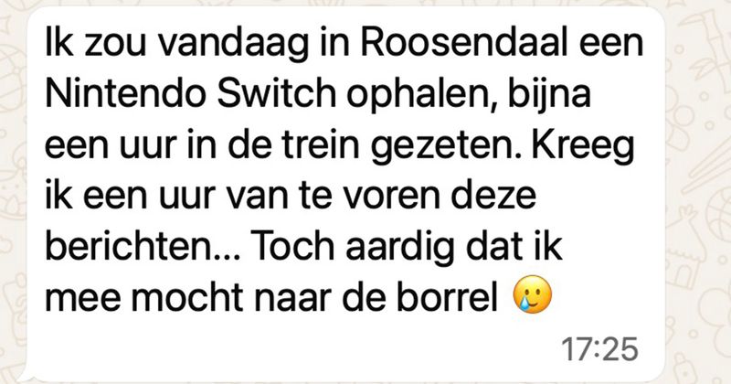 Jongen zit bijna een uur in de trein om een Nintendo Switch op te halen bij iemand van Marktplaats maar dat liep last-minute toch net even anders (4 screens)