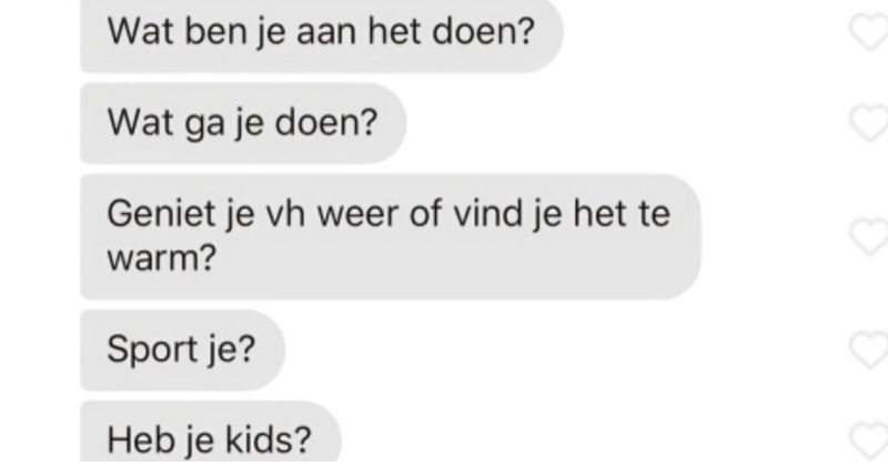 Dit 'gesprek' op Tinder heeft eigenlijk meer iets weg van een kruisverhoor (6 screens)