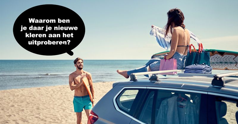 Dit krijg je als je net nieuwe kleren hebt gekocht en iemand vraagt of je even op z'n auto wil passen (5 screens)