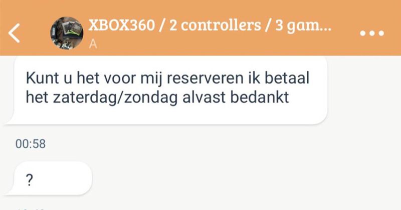 Deze Marktplaats-gebruiker is blijkbaar zo boos op iemand dat hij niet eens meer in de gaten heeft in welk chatvenster hij precies aan het schelden is (3 screens)