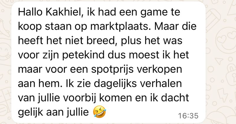 Man die geld niet echt belangrijk vindt wil voor een spotprijs deze game op Marktplaats kopen voor zijn petekind. 'Wat is het belangrijkste? Geld of mensen gelukkig maken?' (11 screens)
