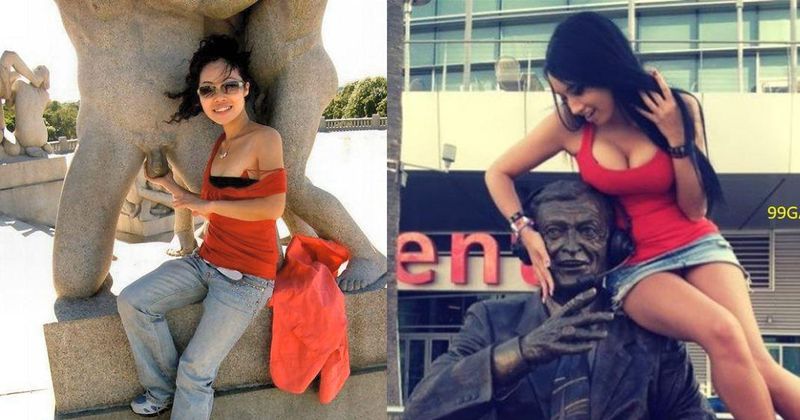 17 vrouwen die niet normaal met standbeelden om kunnen gaan