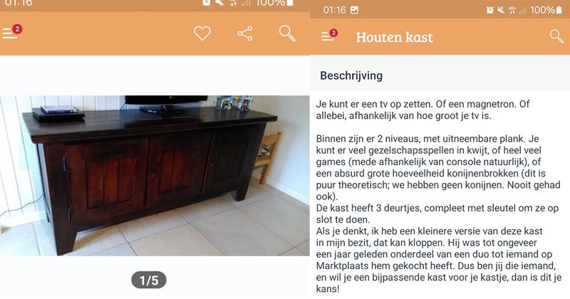 Als je nog op zoek bent naar een houten kast waar je een absurd grote hoeveelheid konijnenbrokken in kwijt kunt dan is dit misschien wel iets voor jou
