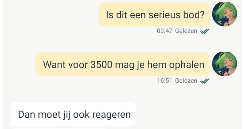 Marktplaats-gesprek krijgt nogal een bizarre wending als de verkoper aangeeft dat hij momenteel op vakantie is op de Filipijnen (8 screens)