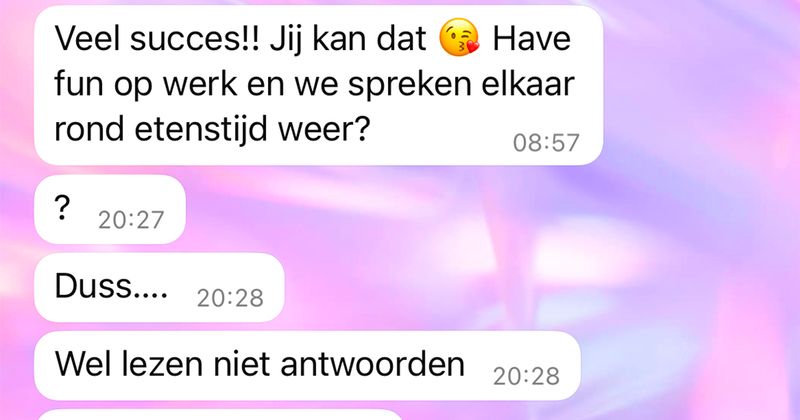 Jongen zit zich 'helemaal op te vreten van binnen' als zijn date niet direct antwoordt op zijn appjes terwijl ze wel op 'gelezen' staan (5 screens)