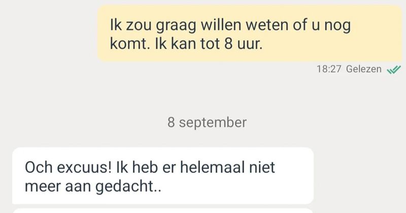 Vrouw wil kinderboeken komen ophalen bij iemand van Marktplaats, vergeet zelf de afspraak en geeft de verkoper vervolgens deze beoordeling (5 screens)