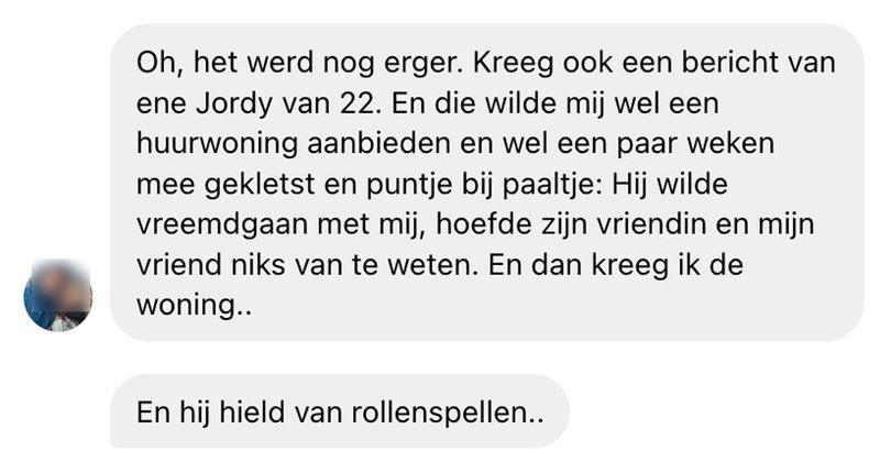 Vervolg op de vorige post: Jordy (22) wil wel een huurwoning aanbieden in ruil voor een potje vreemdgaan (7 screens)