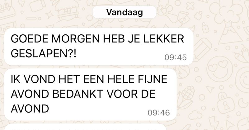 Man kan het niet echt verkroppen dat zijn blind date niet nog een keer wil afspreken en eist al het geld terug van de drankjes die hij heeft 'voorgeschoten' (8 screens)