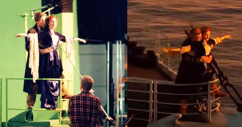 20 bekende filmscènes voor en na het toevoegen van special effects  