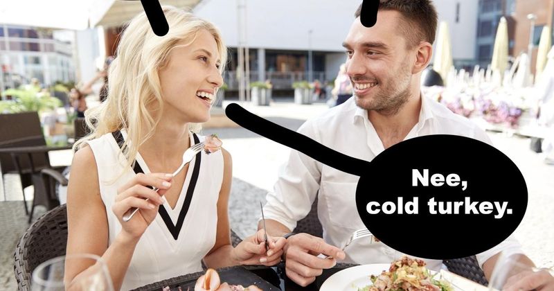 Stoppen met koude kalkoen eten
