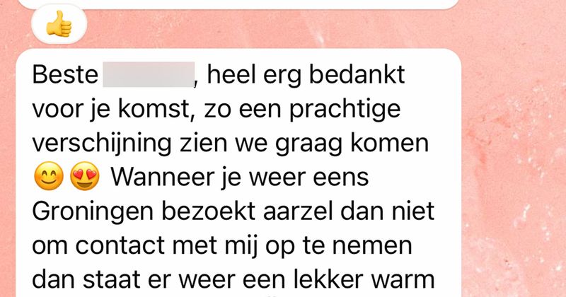 B&B-eigenaar probeert klantvriendelijk en gastvrij over te komen maar is misschien net iets té enthousiast in zijn communicatie op WhatsApp (4 screens)
