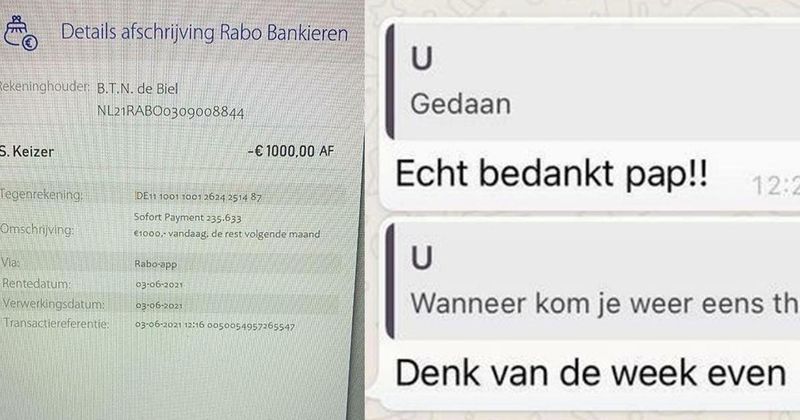 Oplichter dacht echt even dat ie beet had maar hij begreep de hint in de naam 'B.T.N. De Biel' (ben toch niet debiel) niet (10 screens)