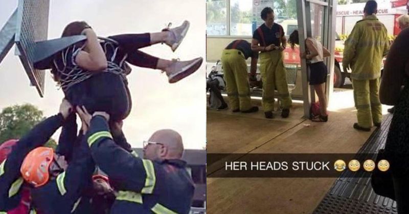 25 gênante foto's van volwassen mensen die vastzitten op vet stomme plekken
