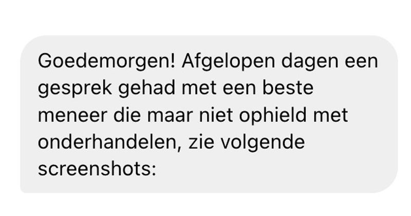 Hier een vet mislukte Marktplaats-onderhandeling die helaas weer uitloopt op ruzie (4 screens)