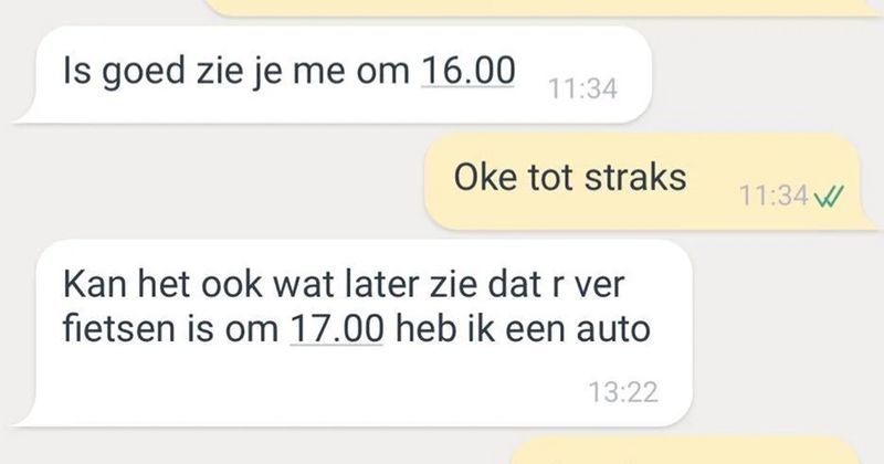 Man wil laptop kopen op Marktplaats maar een duidelijke afspraak maken om langs te komen blijkt helaas toch net iets te hoog gegrepen voor hem (5 screens)