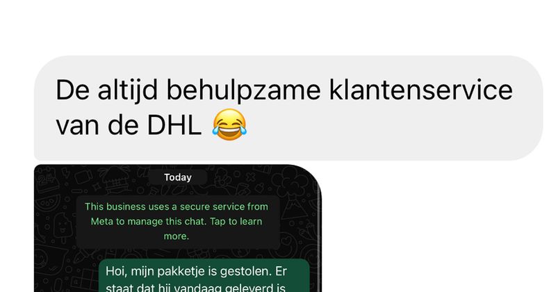 Als je DHL-pakketje gestolen is kun je gelukkig altijd nog bij hun klantenservice terecht voor hulp op maat (5 screens)