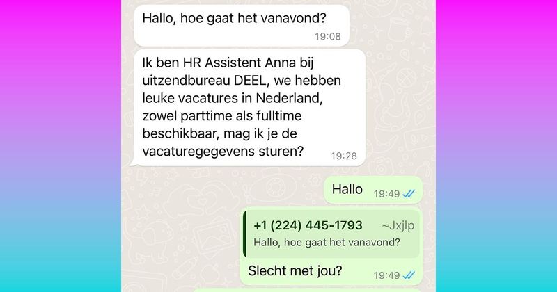 Oplichtster Anna van het nep uitzendbureau Deel ziet een date helaas niet zitten (7 screens)