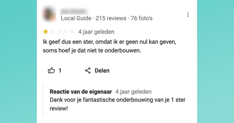 Deze horeca-uitbater uit Deventer is ook even helemaal klaar met zeikende gasten en voornamelijk wielrenners (10 reviews) 