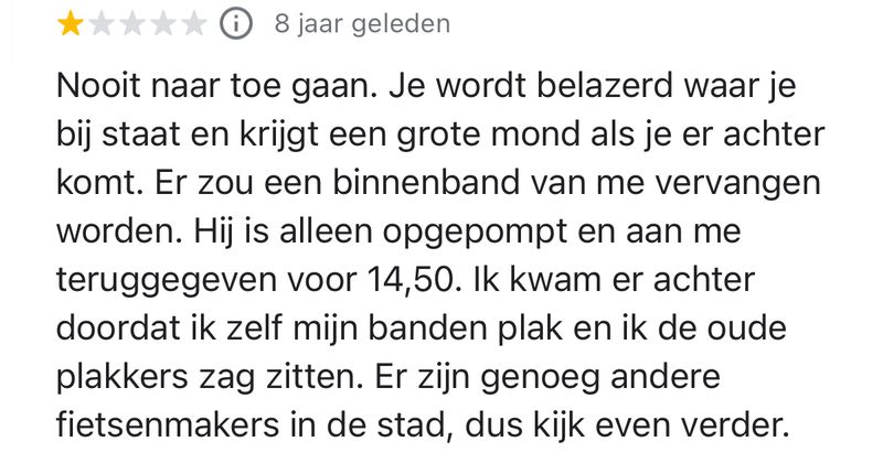 Deze fietsenwinkel kun je beter met een boog omheen fietsen als je geen zin hebt om uitgescholden en opgelicht te worden (10 reviews)