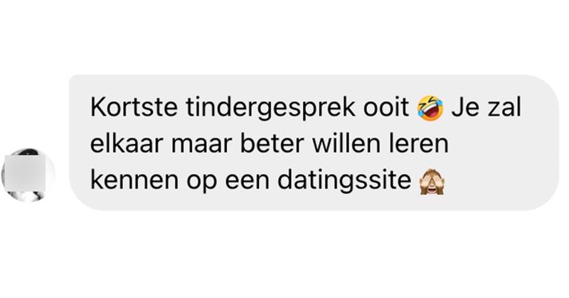 Hier het kortste Tinder- en Marktplaats-gesprek ooit (2 screens)
