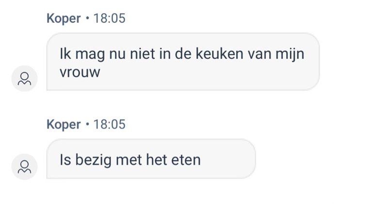 Man heeft misschien interesse in Airfryer maar kan het aanrecht niet opmeten omdat hij niet in de keuken mag komen van zijn vrouw als die aan het koken is (7 screens)