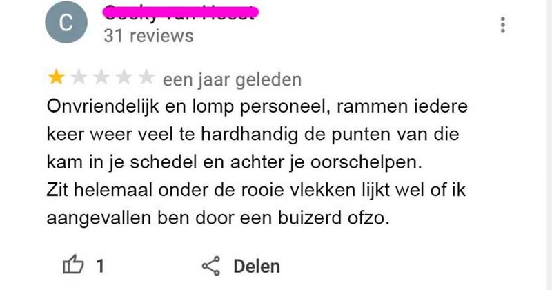 10 vet vermakelijke Google reviews van kappers