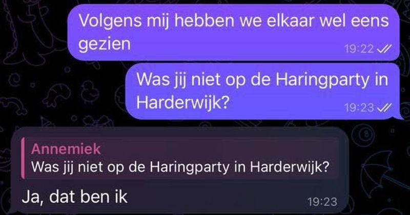 Deze oplichter is erg betrouwbaar en was toevallig ook op de Haringparty in Harderwijk. 'Ja, dat ben ik' (6 screens)