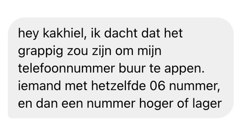 Jongen appt voor de grap zijn 'telefoonnummer-buurman', de reactie viel helaas een beetje tegen (2 screens)