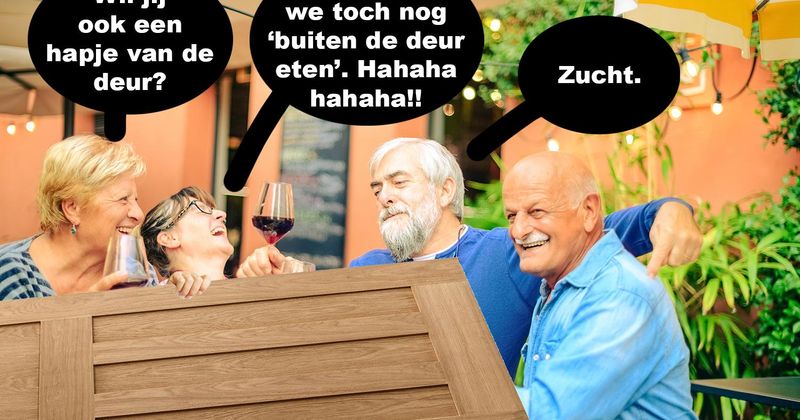 Buiten de deur eten