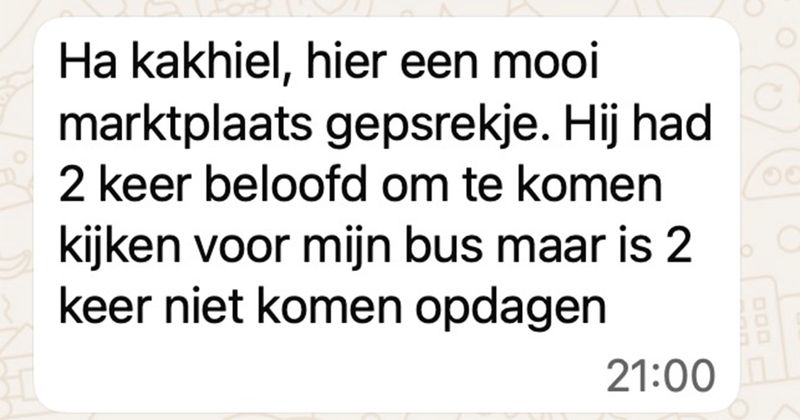 Man wil auto kopen op Marktplaats maar het maken van afspraken is helaas niet z'n sterkste kant (10 screens)